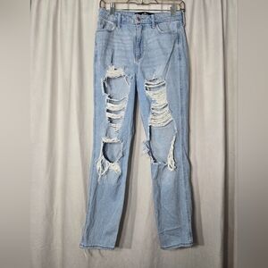 Hollister Ultra High Rise Mom Jeans Sz 27 Distressed